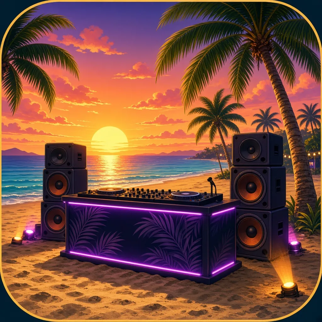 Ilustración del juego del negocio fiesta en la playa.