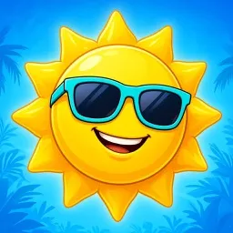 Ilustración del juego del sol sonriente de la fama isleña.